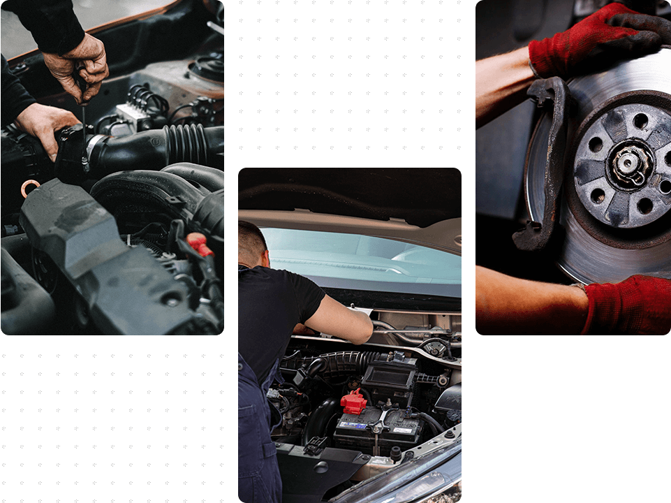 Human Hands Checking Car Engine in Garage